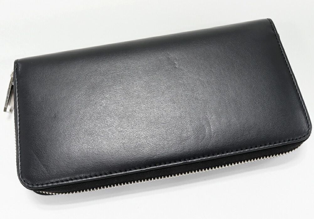 ディオール ラウンドファスナー長財布 小銭入れあり ディオールオム パンチング ジップドウォレット カーフ 黒xオレンジ -03 EU