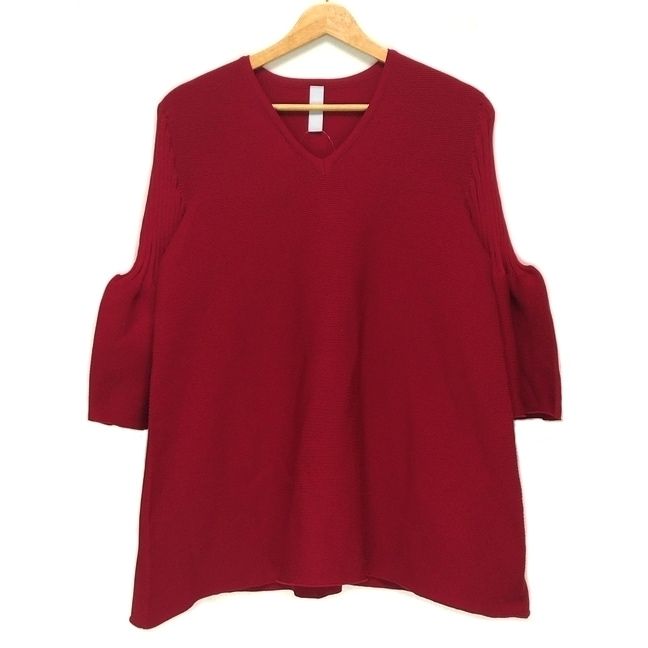 CFCL シーエフシーエル 長袖セーター サイズF レディース レッド Vネック