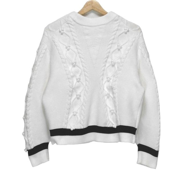 ADORE アドーア 長袖セーター サイズ38 M レディース - 白×黒 ハイネック