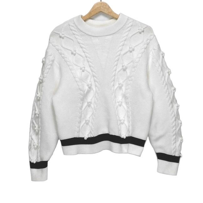 ADORE アドーア 長袖セーター サイズ38 M レディース 白 黒 ハイネック