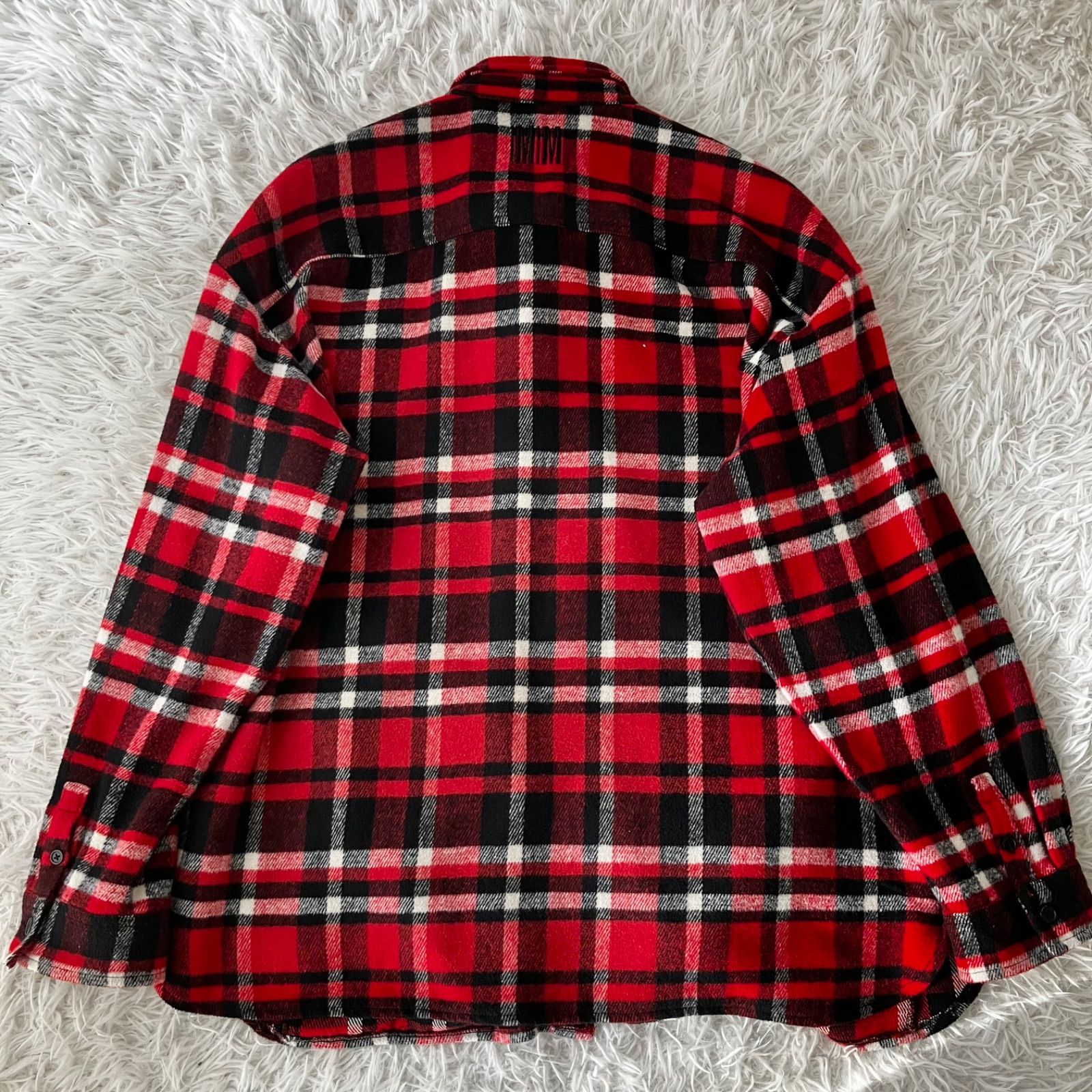 状態良 IAMWHATIAM 赤チェックアウター 與真司郎さんプロデュース