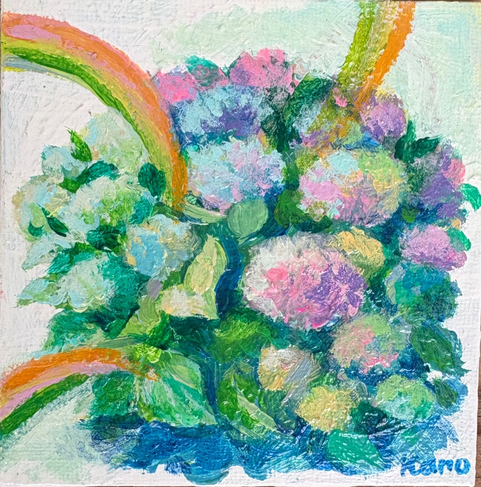 油絵 絵画 【Hydrangea】 hydrangea」/油彩/張りキャンバス/SM/原画 - メルカリ