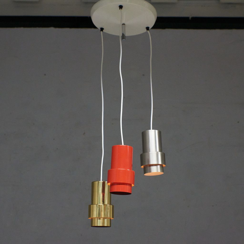 デンマーク ヴィンテージ 3灯 ペンダントライト 吊り照明 天井照明 ペンダントランプ ディスプレイ ミッドセンチュリー モダン