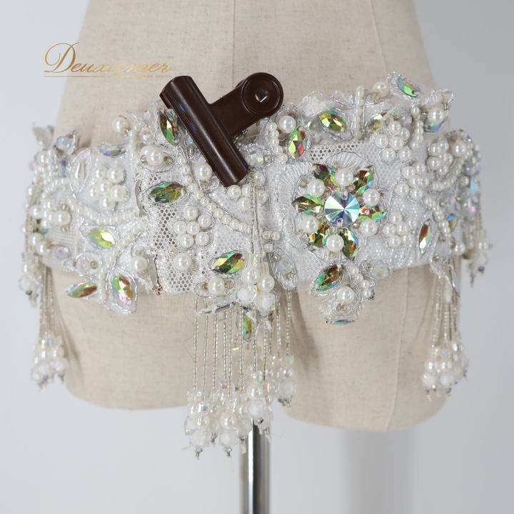 ベリーダンス オリエンタル 衣装 トップス ベルト セット シルバー系