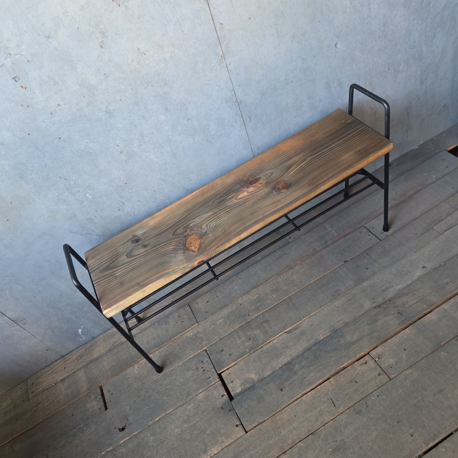 ベンチ アイアンラック シューズラック 什器 おしゃれ シンプル 無骨