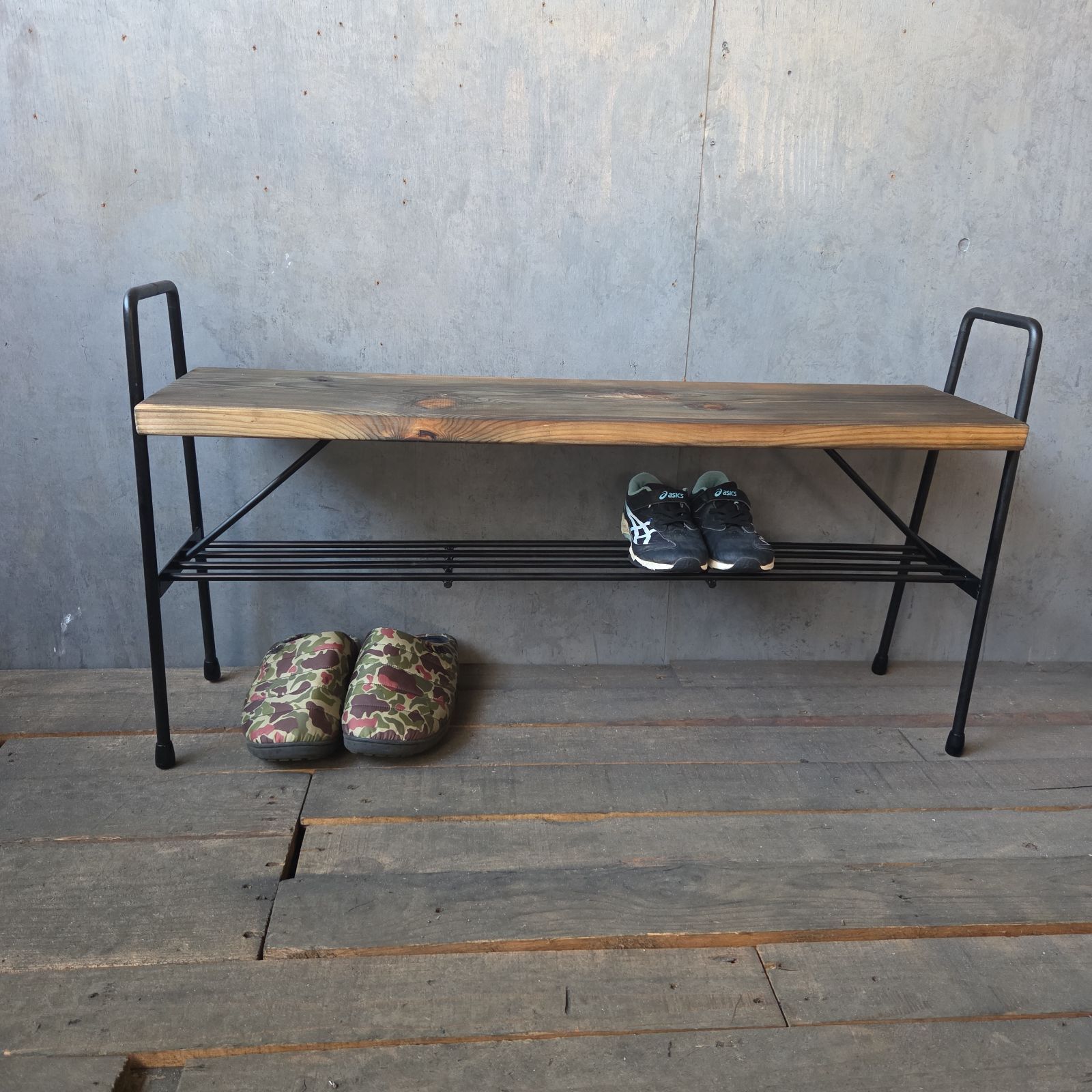 シンプルアイアンラック☆ベンチ☆シューズラック☆植物置き☆多用途☆送料無料 シューズラック 玄関ベンチ 立ちやすいベンチシューズラック tower