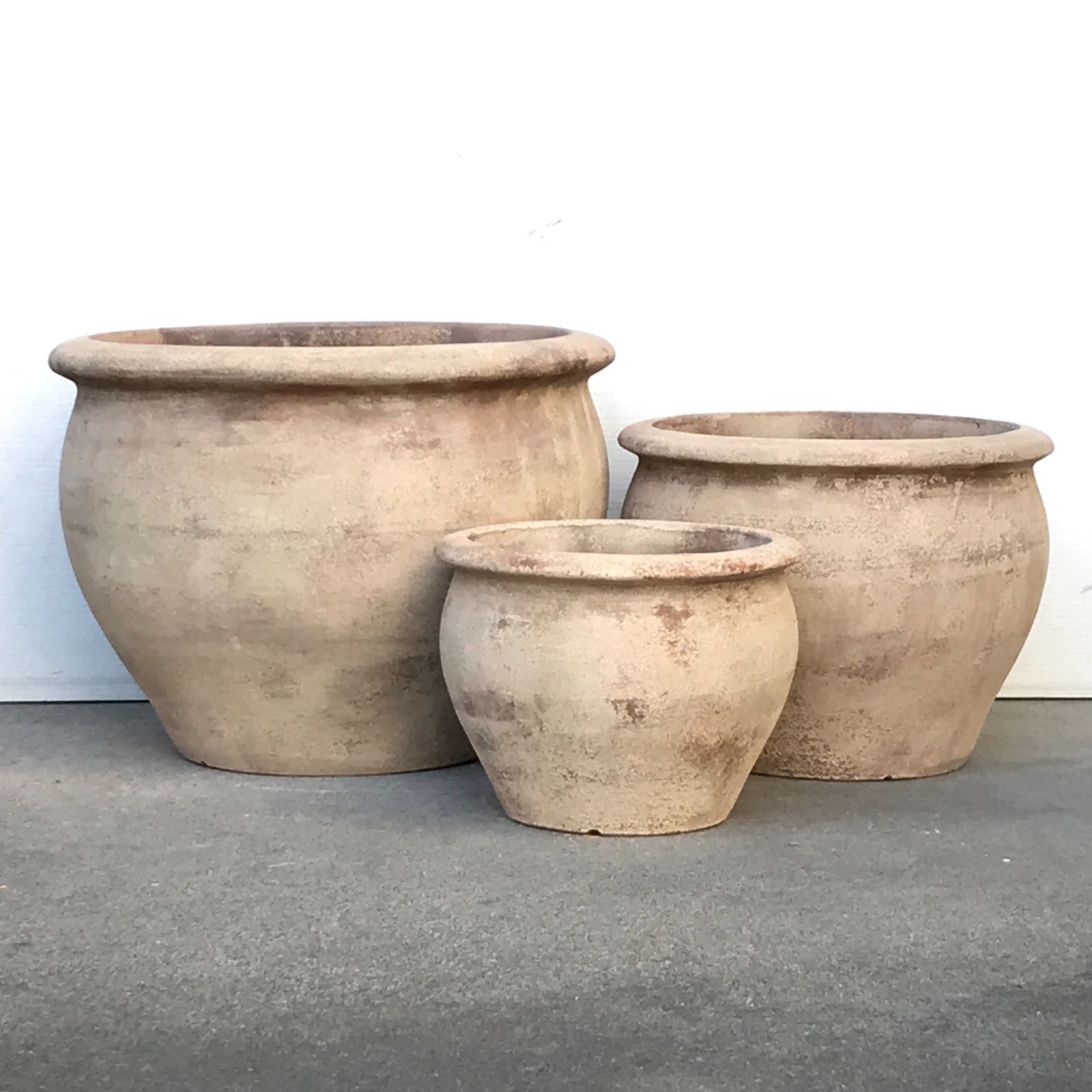大中小 セット アンティーク 丸つぼ型 素焼き鉢 テラコッタ 鉢 おしゃれ 植木鉢 フラワーポット かわいい ガーデニング