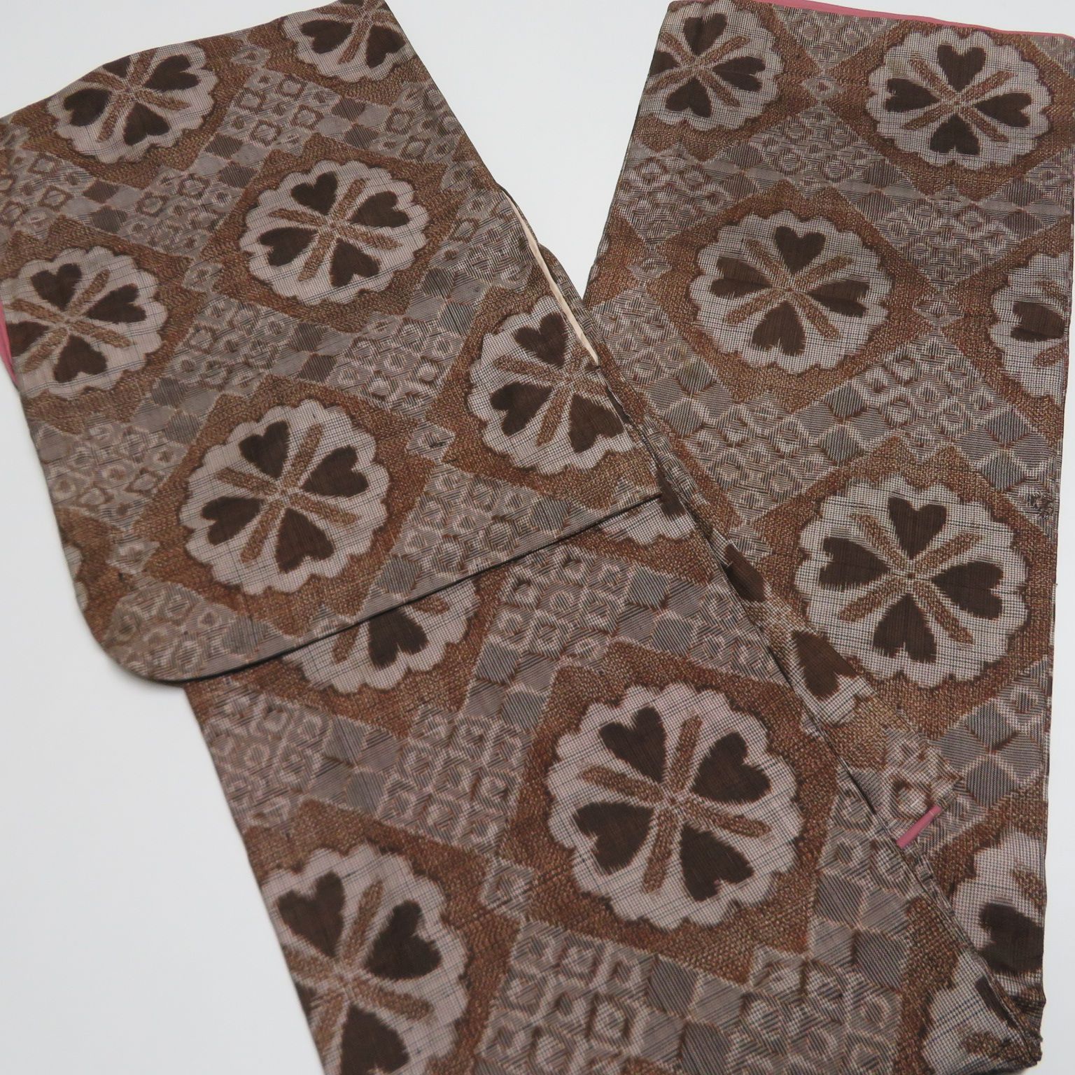  D 16 着物 正絹 大島紬 アンティーク 茶泥等 ５点 イチゴの大島 その他 着物 浴衣