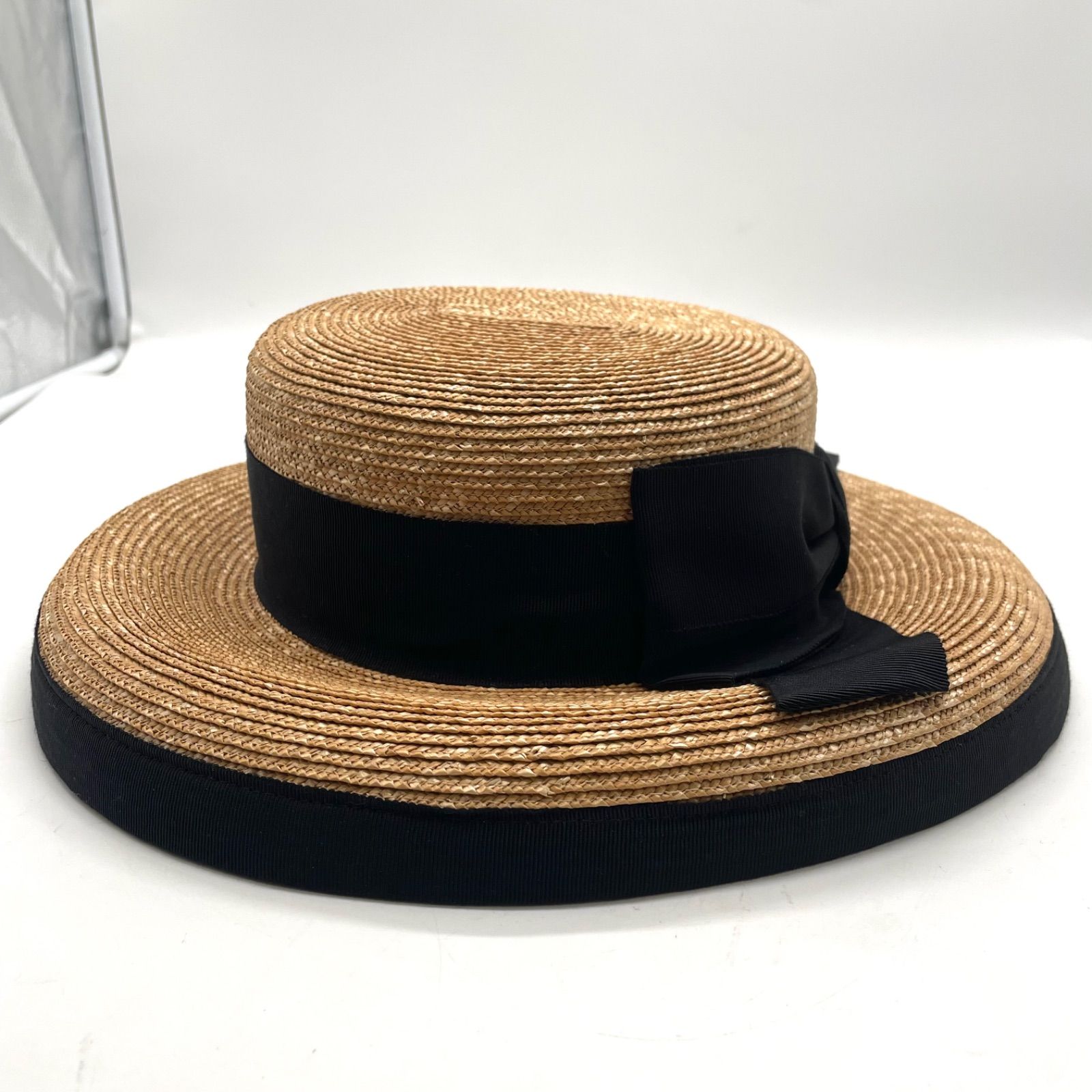 美品✨FOXEY フォクシー 麦わら帽子 ストローハット リボン レディース 美品✨FOXEY フォクシー 麦わら帽子 ストローハット リボン レディース