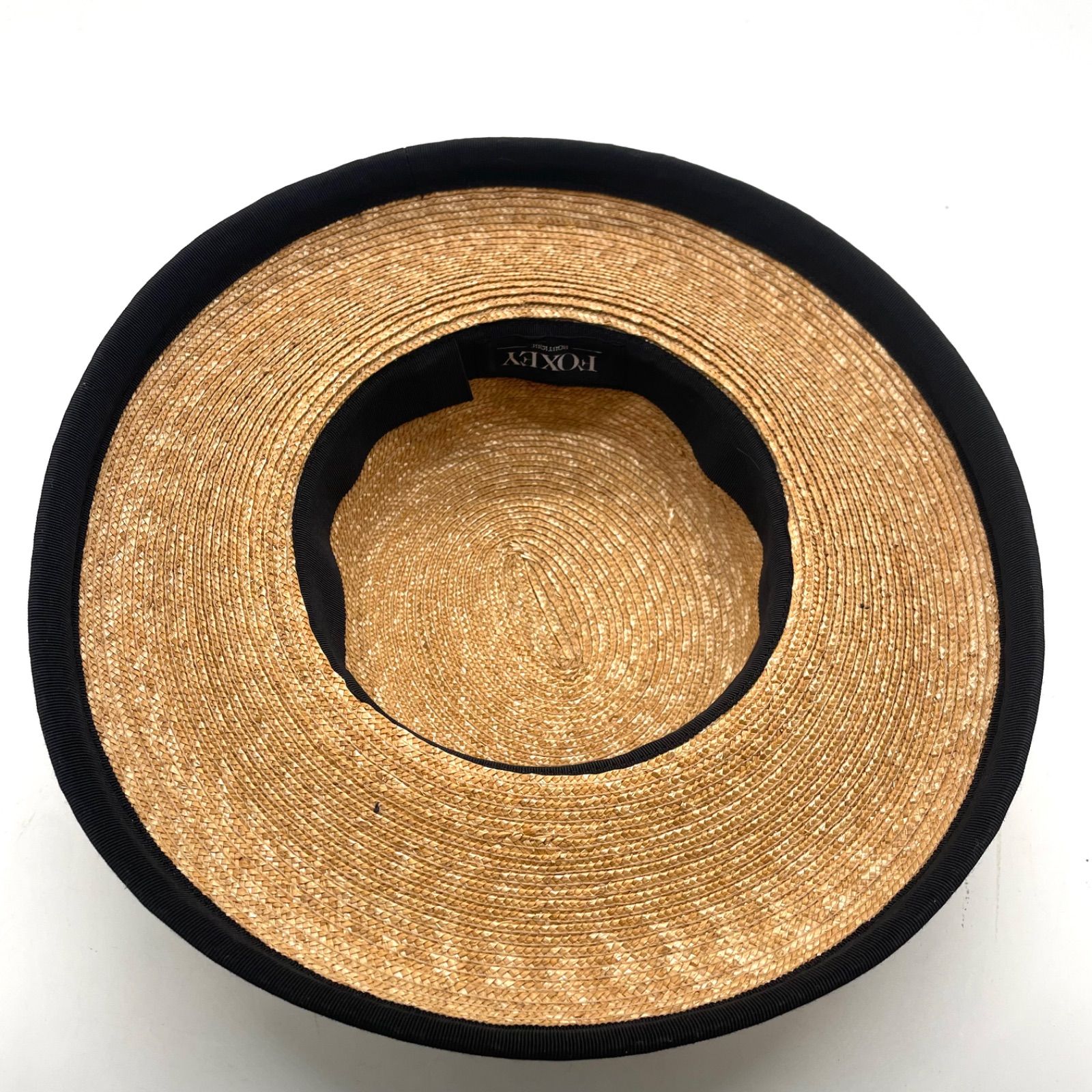 美品✨FOXEY フォクシー 麦わら帽子 ストローハット リボン レディース
