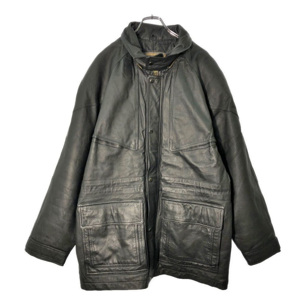 WORLD ALLIANCE レザージャケット ブラック(メンズ L) 古着 節約 X0775