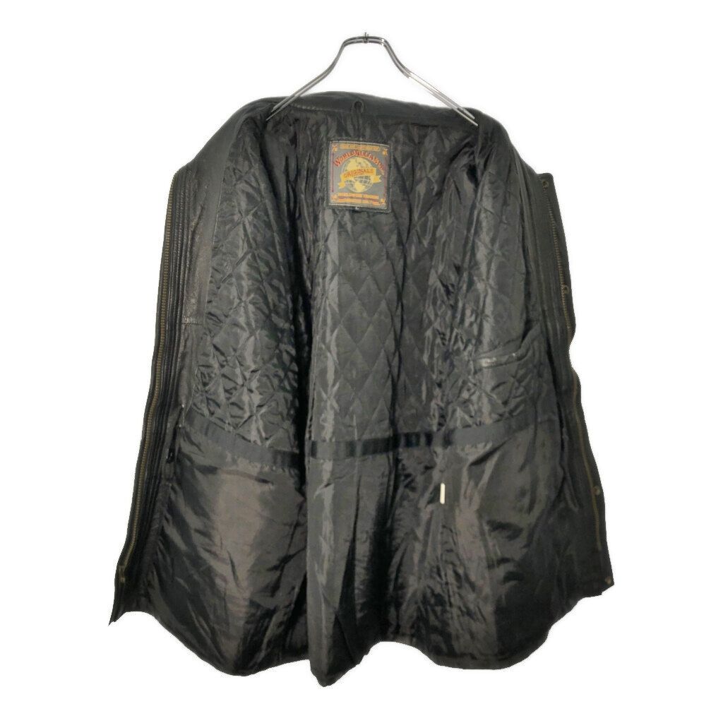 WORLD ALLIANCE レザージャケット ブラック(メンズ L) 古着 節約 X0775