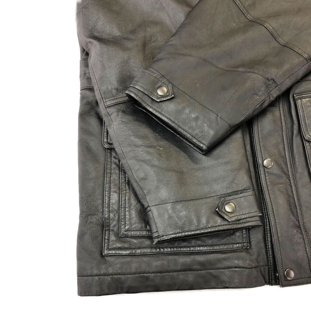 WORLD ALLIANCE レザージャケット ブラック(メンズ L) 古着 節約 X0775