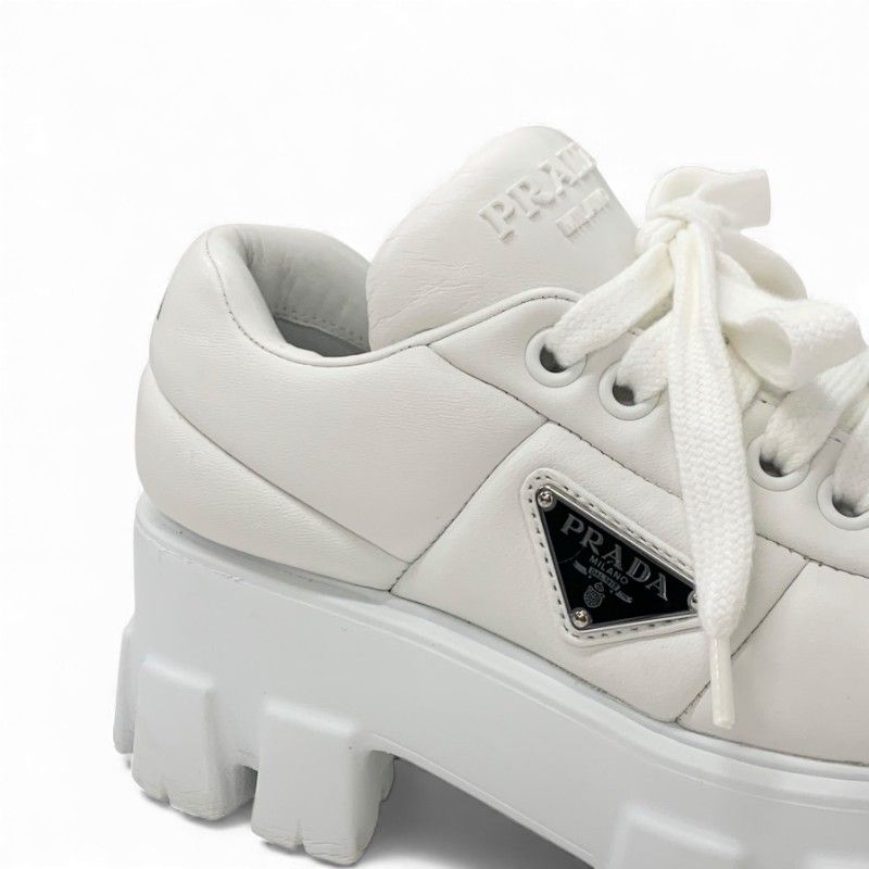 プラダ PRADA モノリス スニーカー 靴 シューズ ナッパレザー ホワイト