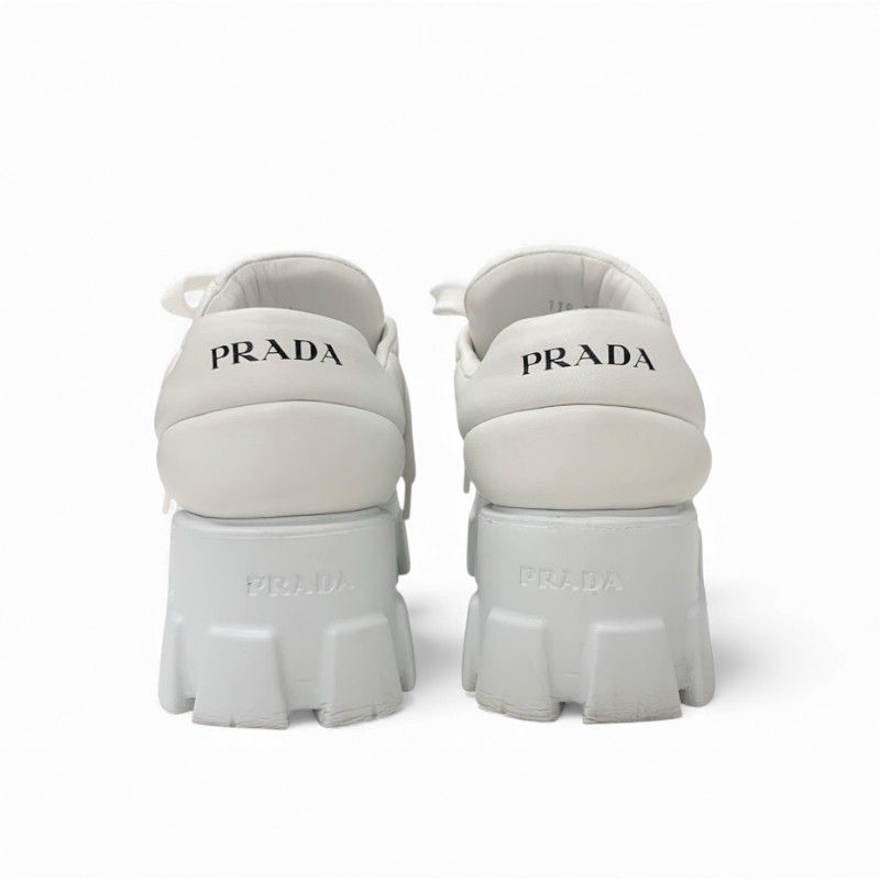 プラダ PRADA モノリス スニーカー 靴 シューズ ナッパレザー ホワイト