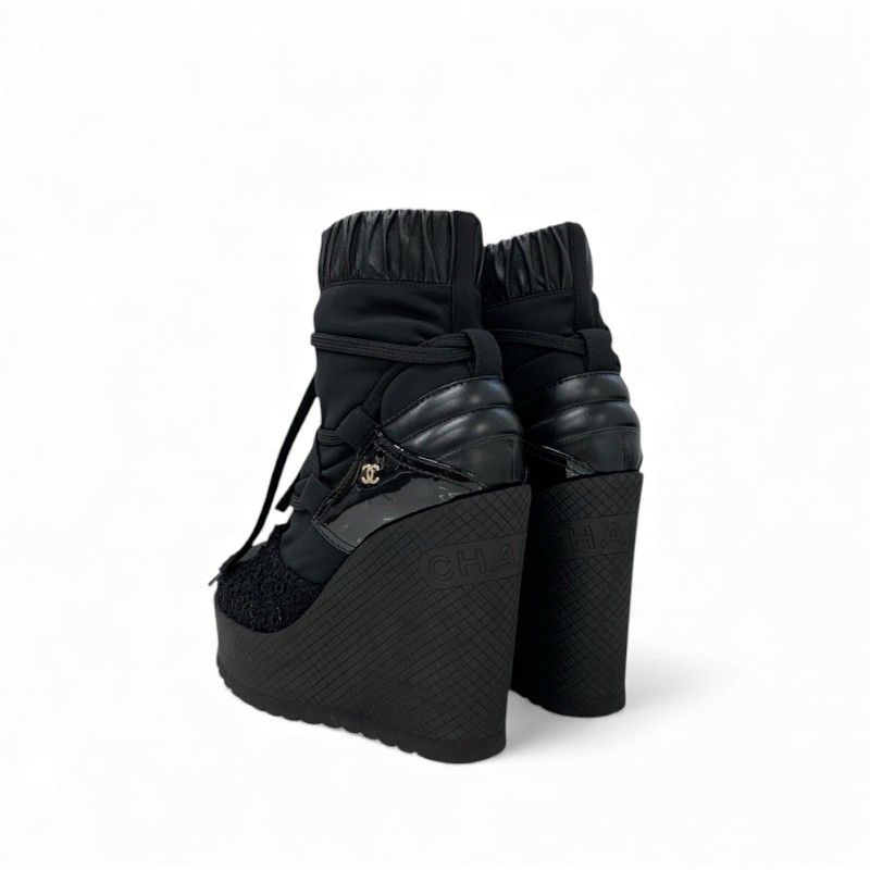 シャネル CHANEL ブーツ ショートブーツ 靴 シューズ ファブリック