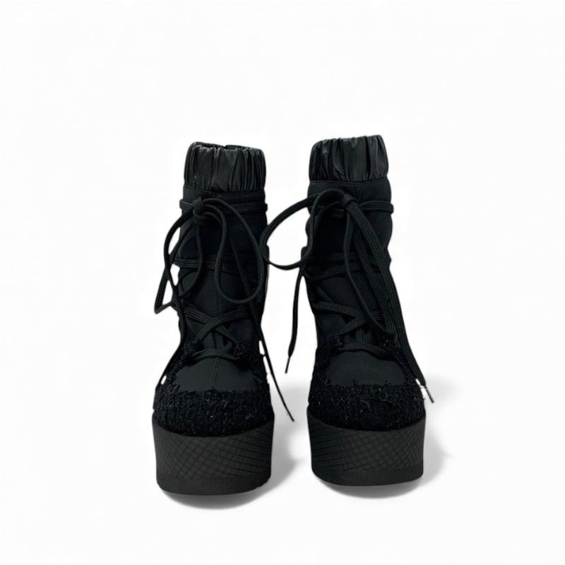 シャネル CHANEL ブーツ ショートブーツ 靴 シューズ ファブリック