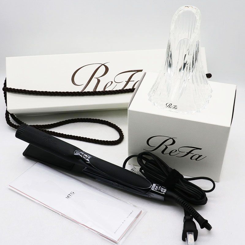 Refa リファ ストレートアイロンプロ 黒 RE AT 03 A ビューテックアイロンホルダー付き 製 ER 7 12 118