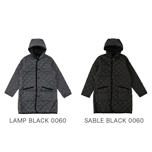 LAVENHAM（ラベンハム） フード付き キルティングロングコート ブラック LAVENHAM（ラベンハム） 50周年限定モデル BRUNDON ブランドン