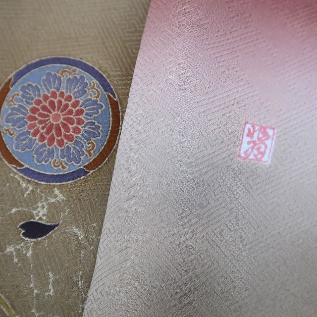 ✾まめ藤✾ｍ577 作家物落款 染一つ紋 訪問着