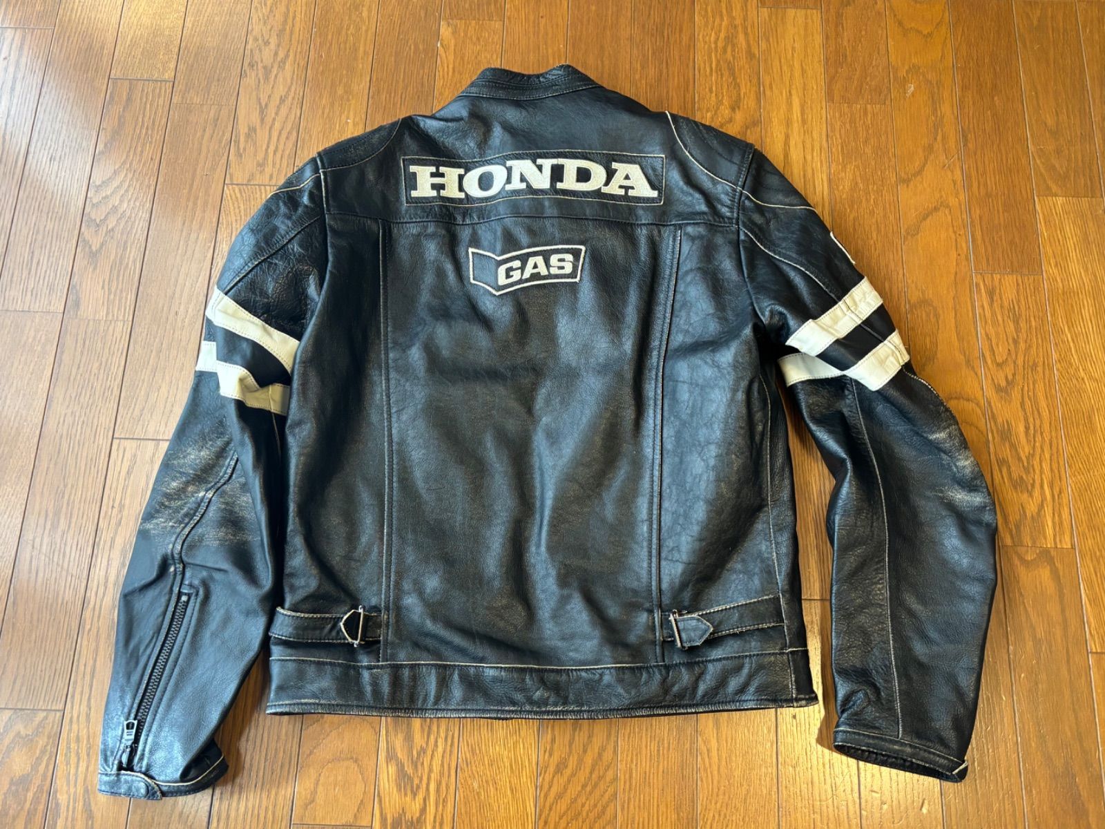 ライダースジャケット M HONDA ホンダ GAS レザー - メルカリ