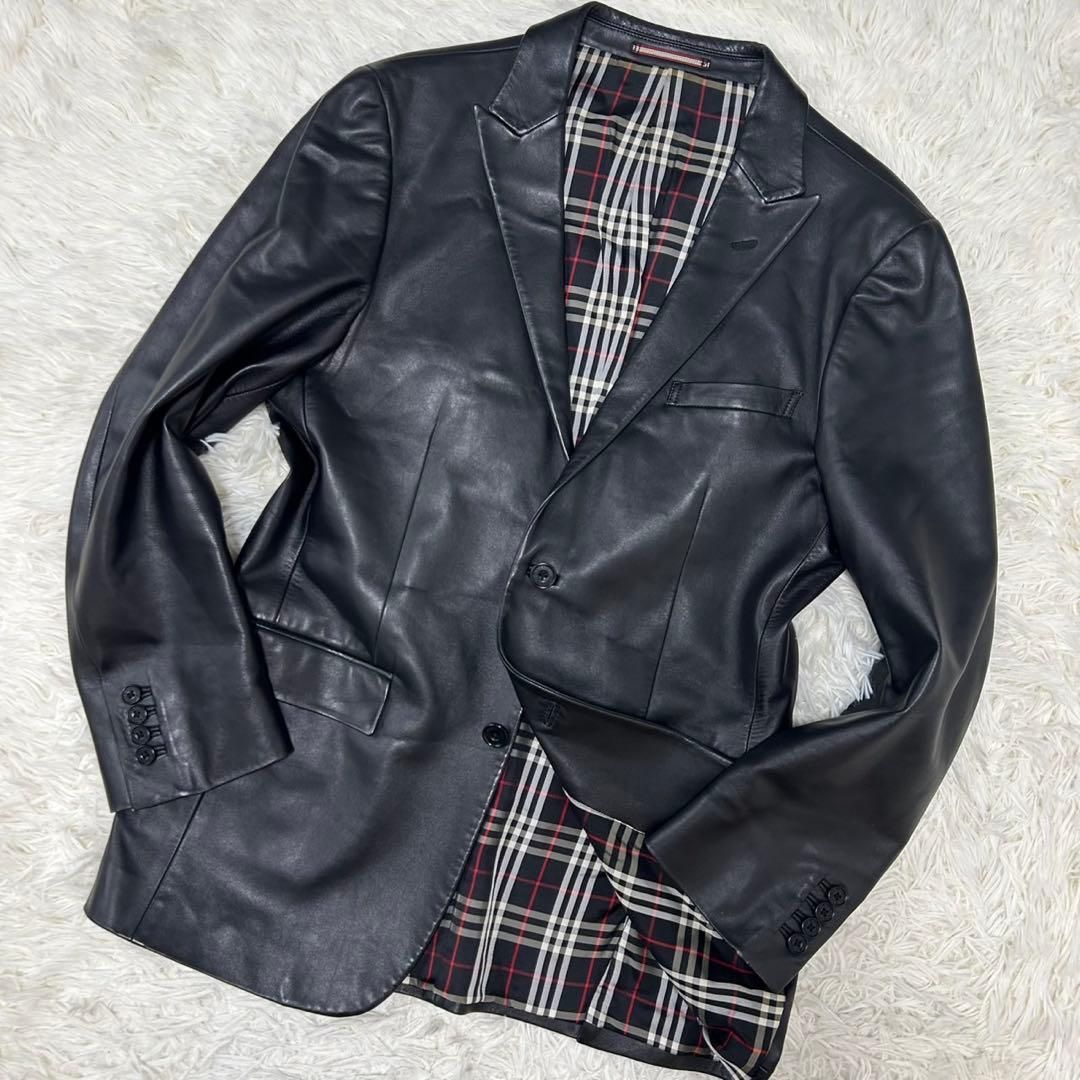 美品/L】BURBERRY BLACK LABEL バーバリー ブラックレーベル レザー
