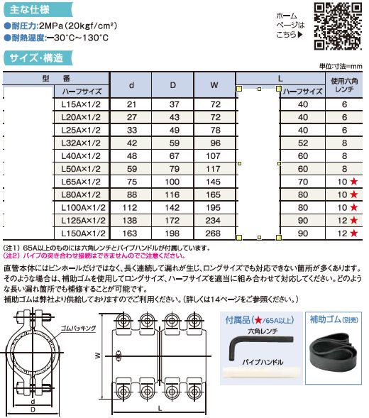 圧着ソケット 鋼管直管 ﾊｰﾌ L 50 AX 1 2