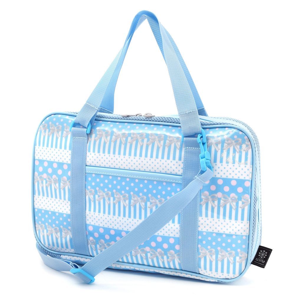 COLORFUL CANDY STYLE 新品  書道セット 習字セット (呉竹) ポルカドットとレースリボンに魅せられて(ライトブルー)