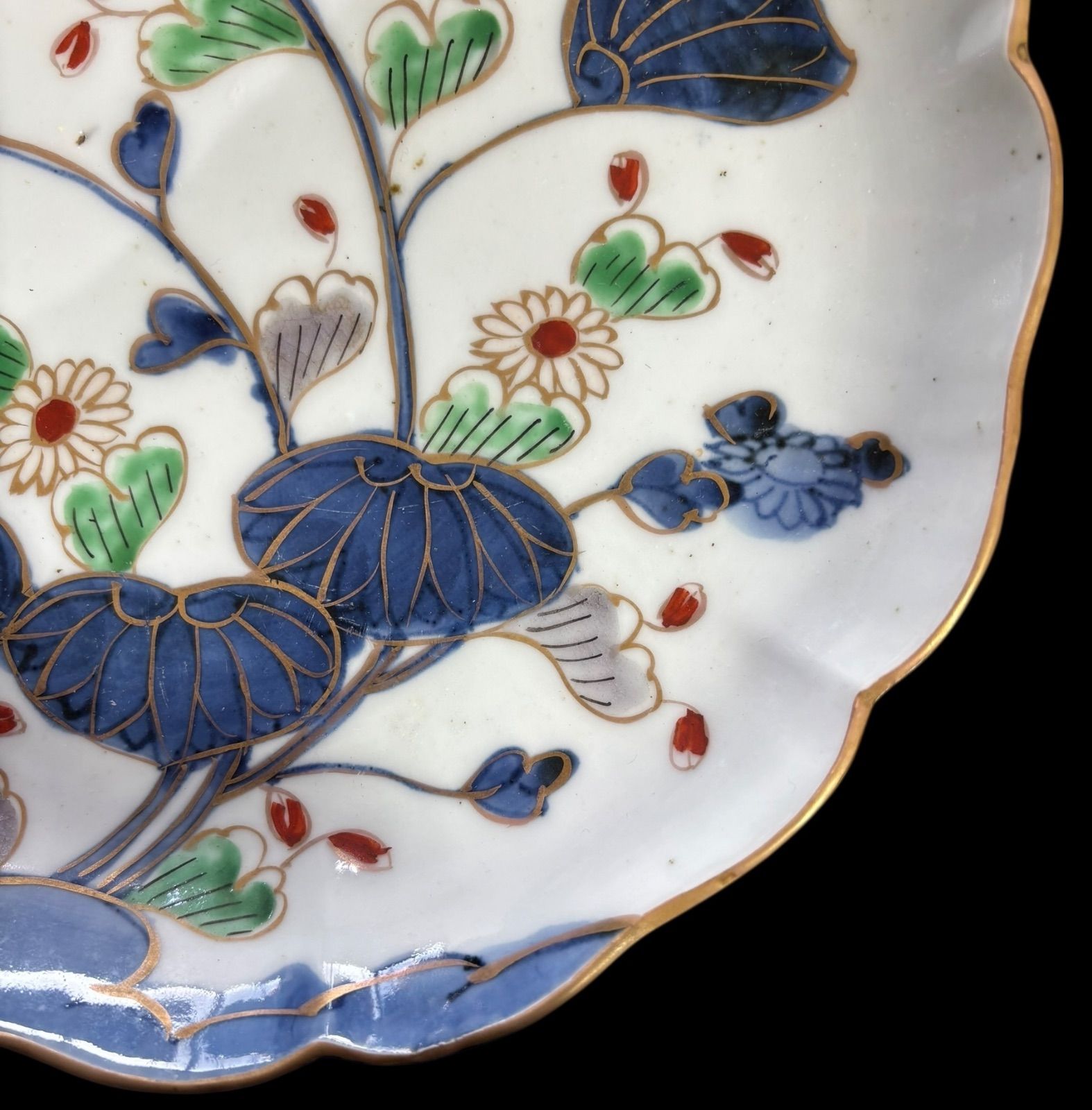 太明成化年製 染錦 草花文図 色絵 丸皿 取り皿 飾り皿 和食器 明治期