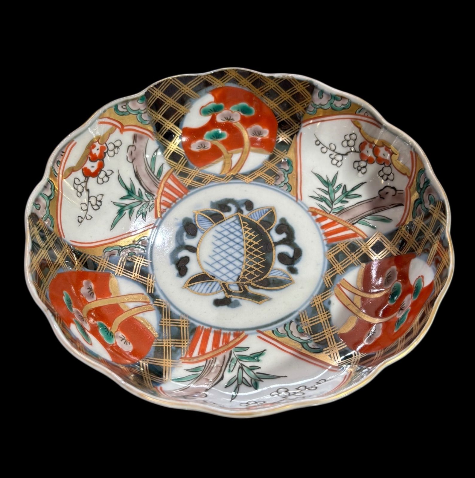 2客セット】 古伊万里 錦手 なます皿 江戸期 松竹梅図 色絵 丸皿 取り 2客セット】 古伊万里 錦手 なます皿 江戸期 松竹梅図 色絵 丸皿 取り