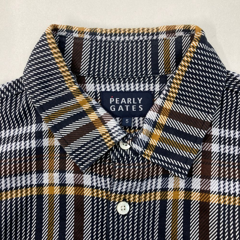 サイズ：5 PEARLY GATES パーリーゲイツ 長袖ポロシャツ チェック柄