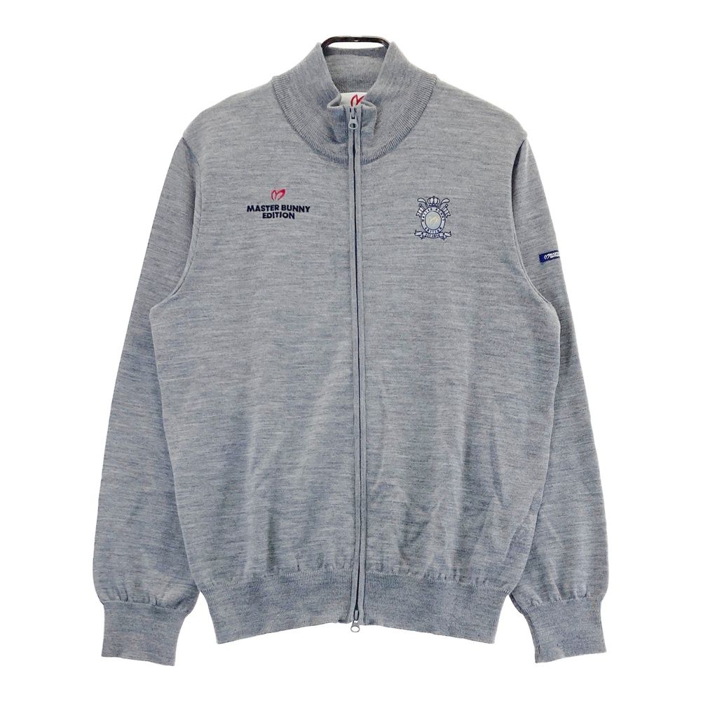 サイズ 6 MASTER BUNNY EDITION マスターバニーエディション ウール ニット ジップジャケット グレー系 ゴルフウェア メンズ ストスト