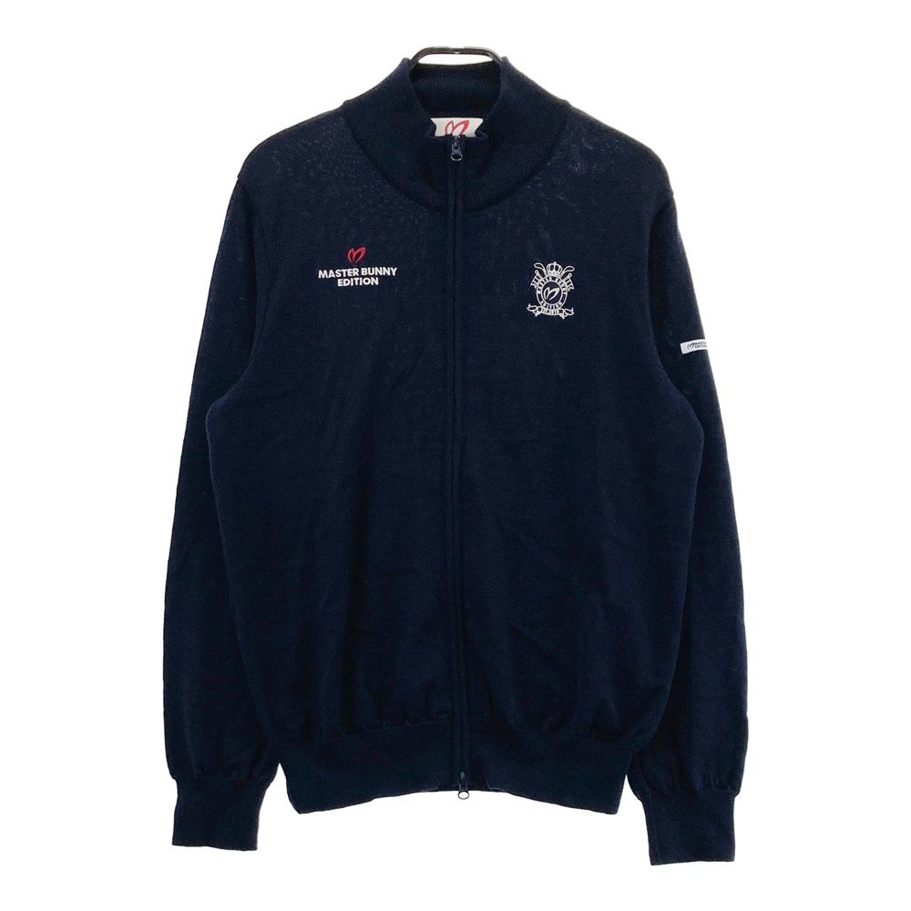 サイズ 6 MASTER BUNNY EDITION マスターバニーエディション ウール ニット ジップジャケット ネイビー系 ゴルフウェア メンズ ストスト