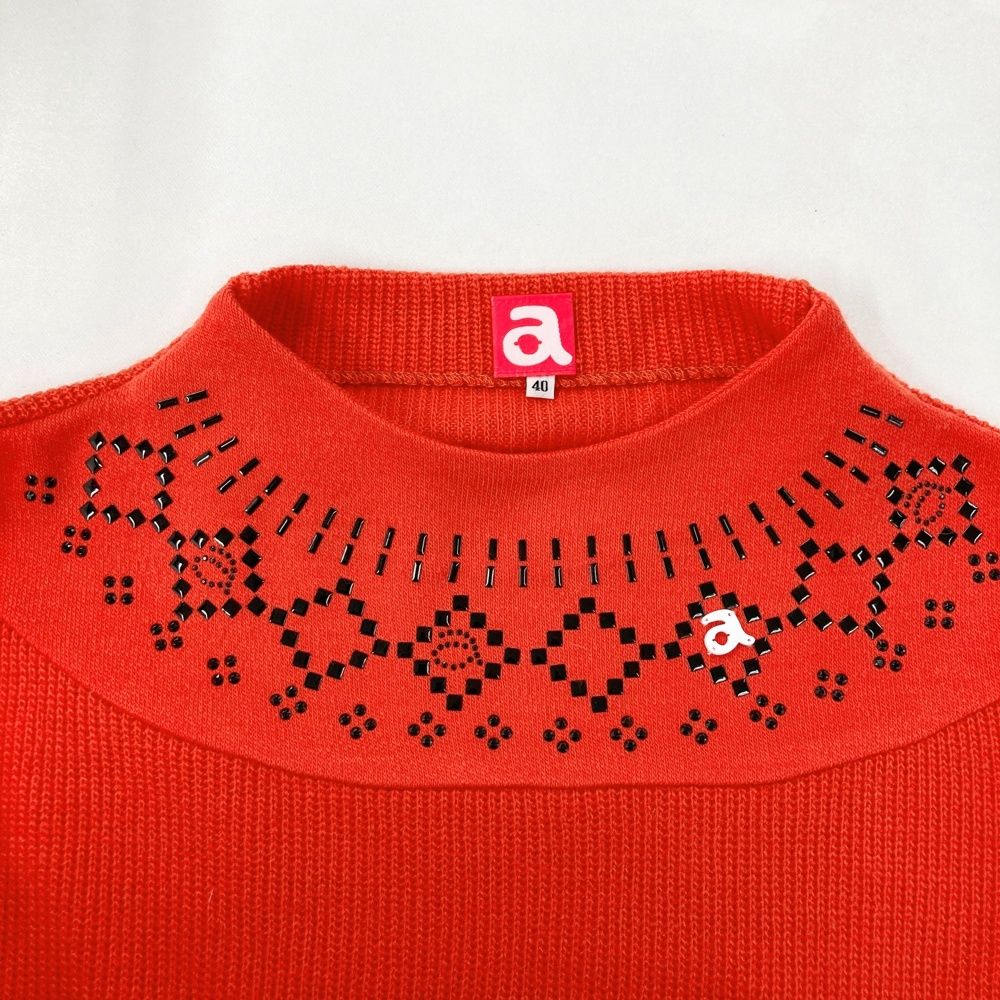 サイズ：40 ARCHIVIO アルチビオ ニットセーター ウール混 レッド系