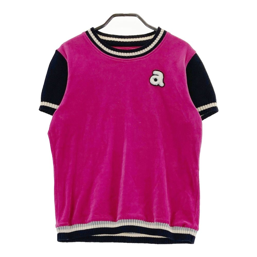 サイズ：40 ARCHIVIO アルチビオ 半袖プルオーバー ニット切替 ベロア