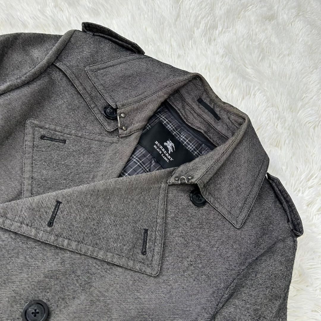 美品 BURBERRY BLACK LABEL グレー チェスターコート 美品/LL】BURBERRY BLACK LABEL バーバリー ブラックレーベル トレンチ