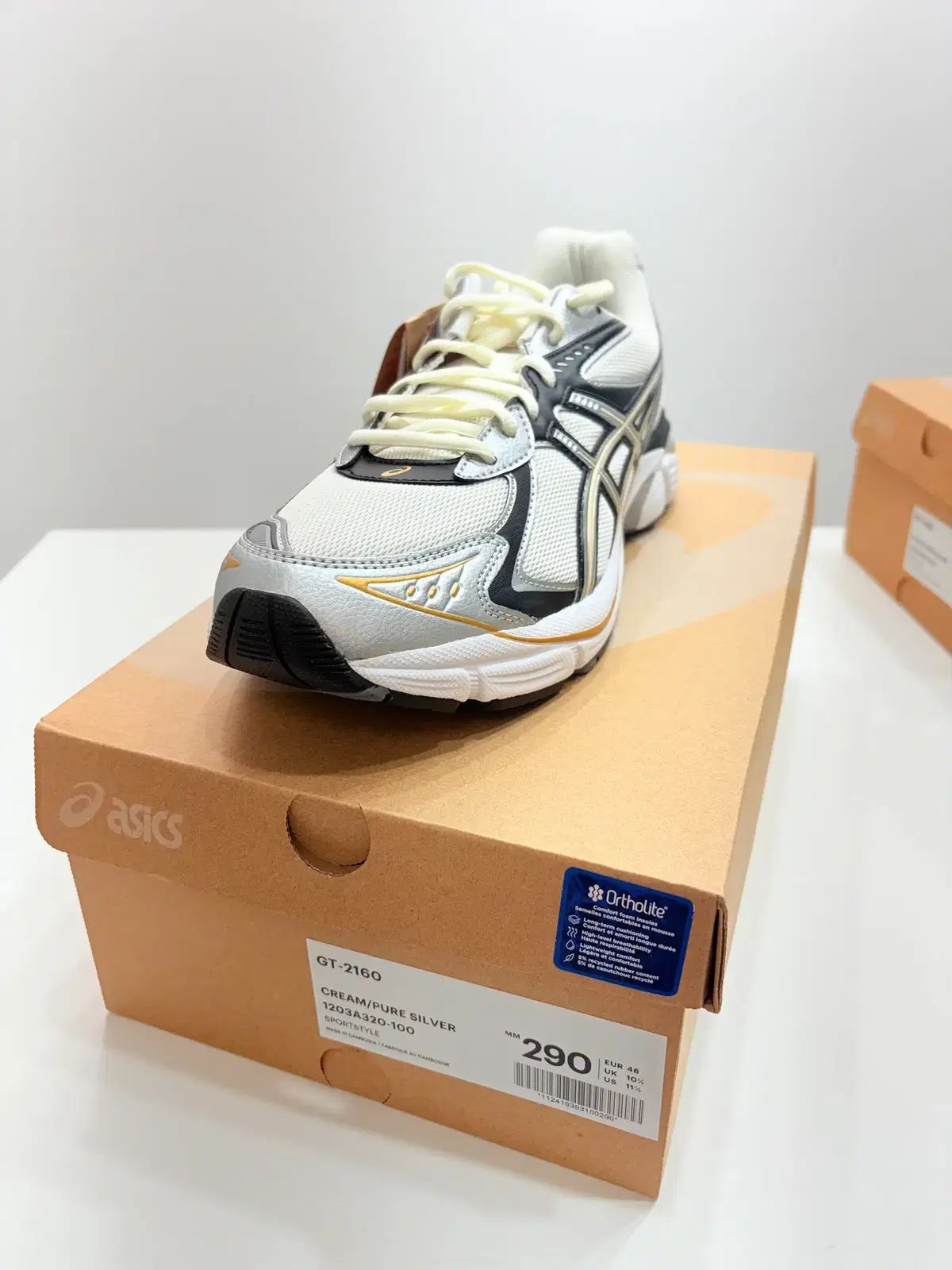 アシックス GT-2160 クリーム ピュア シルバー 290