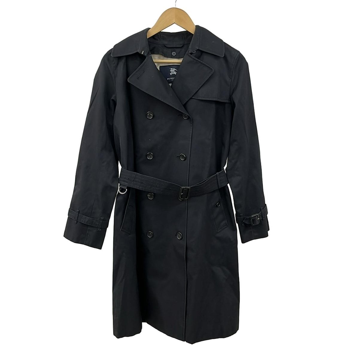 Burberry LONDON バーバリーロンドン トレンチコート サイズ40 L レディース 黒 長袖 ライナー付き ロング丈 春 秋