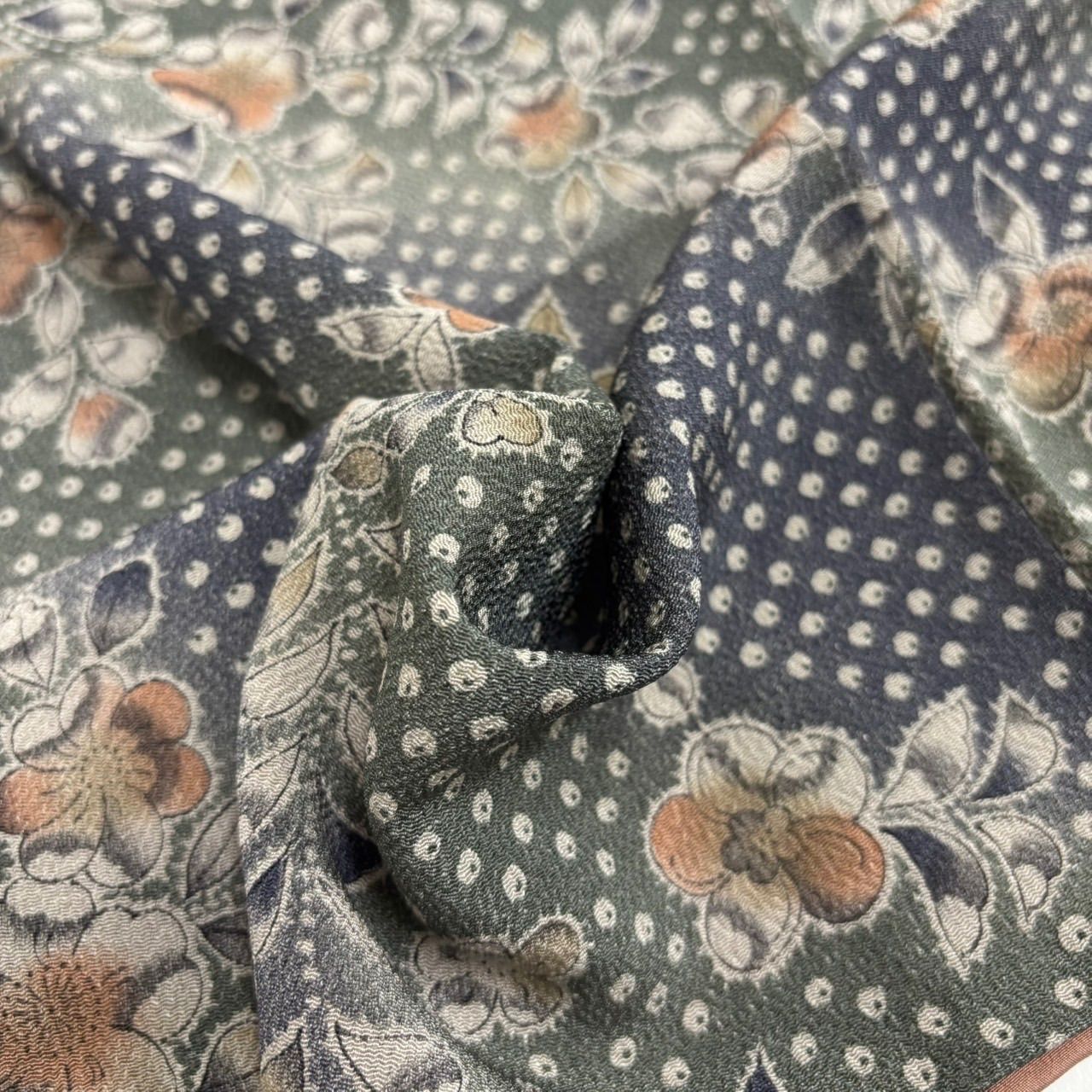 小紋 辻ヶ花 紋意匠 型染め 正絹 反物 正絹 反物 辻が花風 小紋