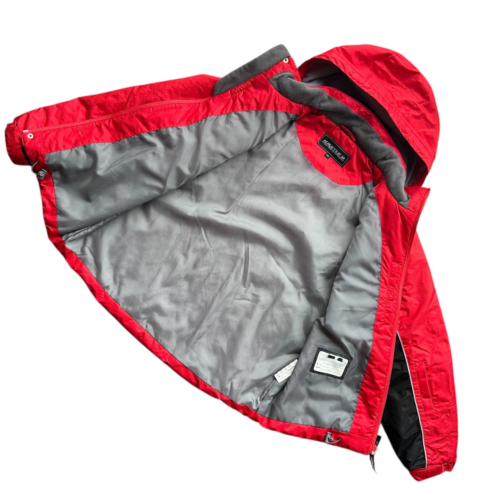 KASTLE☆スキーウェア サイズ調整可 男の子 撥水加工 上下セット 赤×黒