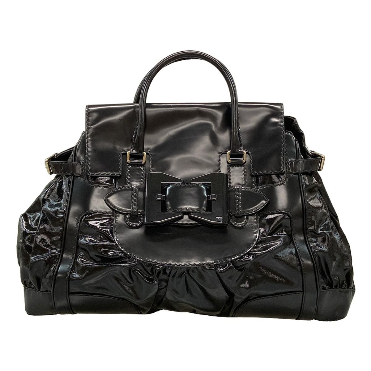 GUCCI(グッチ) ハンドバッグ クイーンライン 189881 黒 レザー - メルカリ