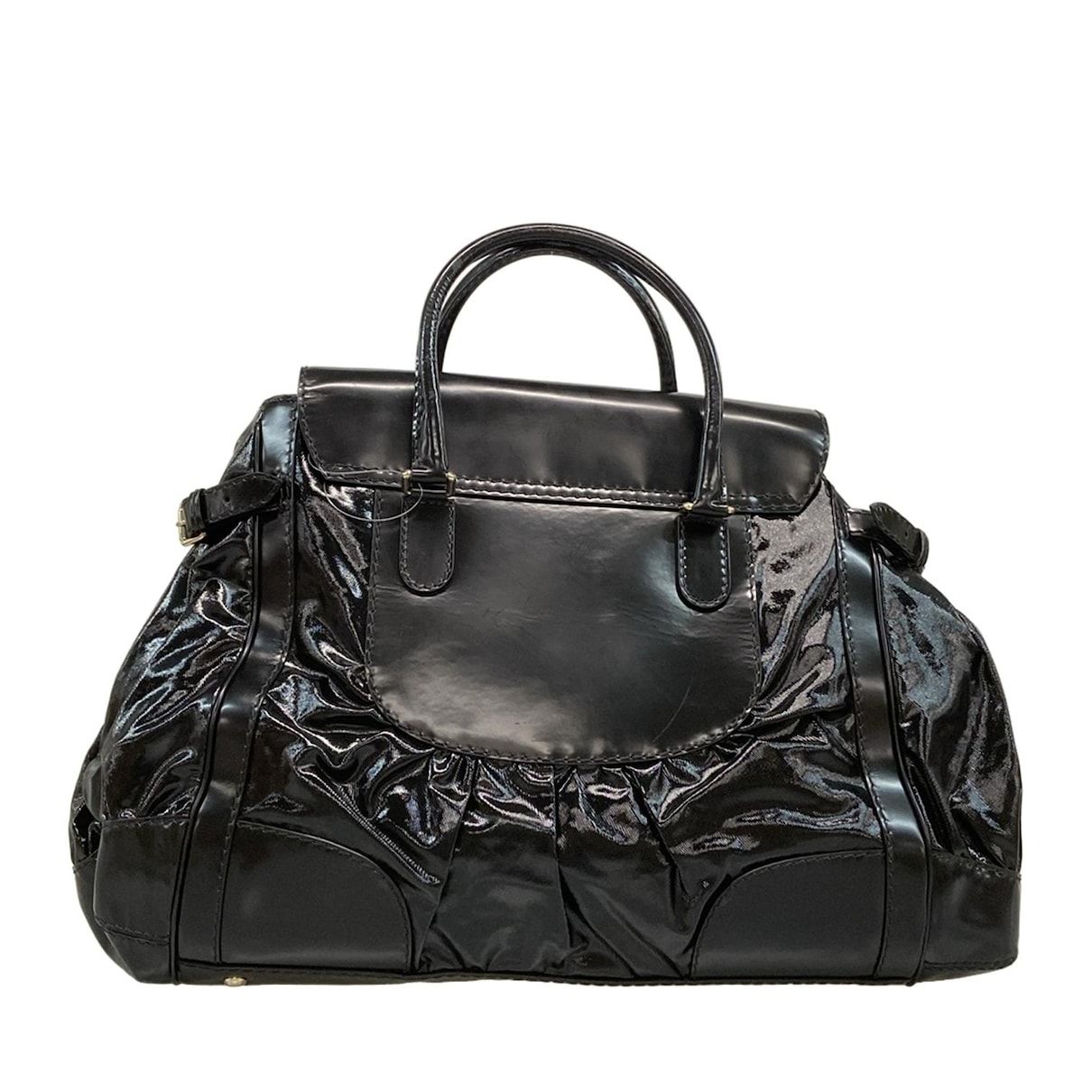 最終お値下げ美品ビンテージグッチ GUCCI ハンドバッグGG ロゴ 黒エナメル GUCCI(グッチ) ハンドバッグ クイーンライン 189881 黒 レザー - メルカリ