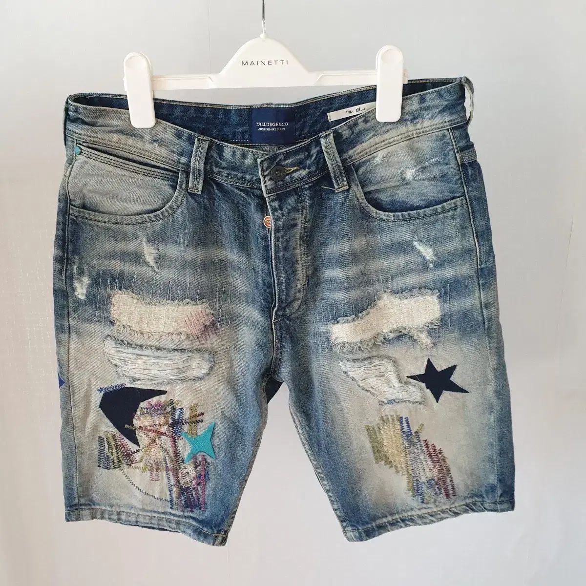 TALLDEGE 톨디지 ヴィンテージ デニム ウォッシュ パッチワーク ハーフパンツ