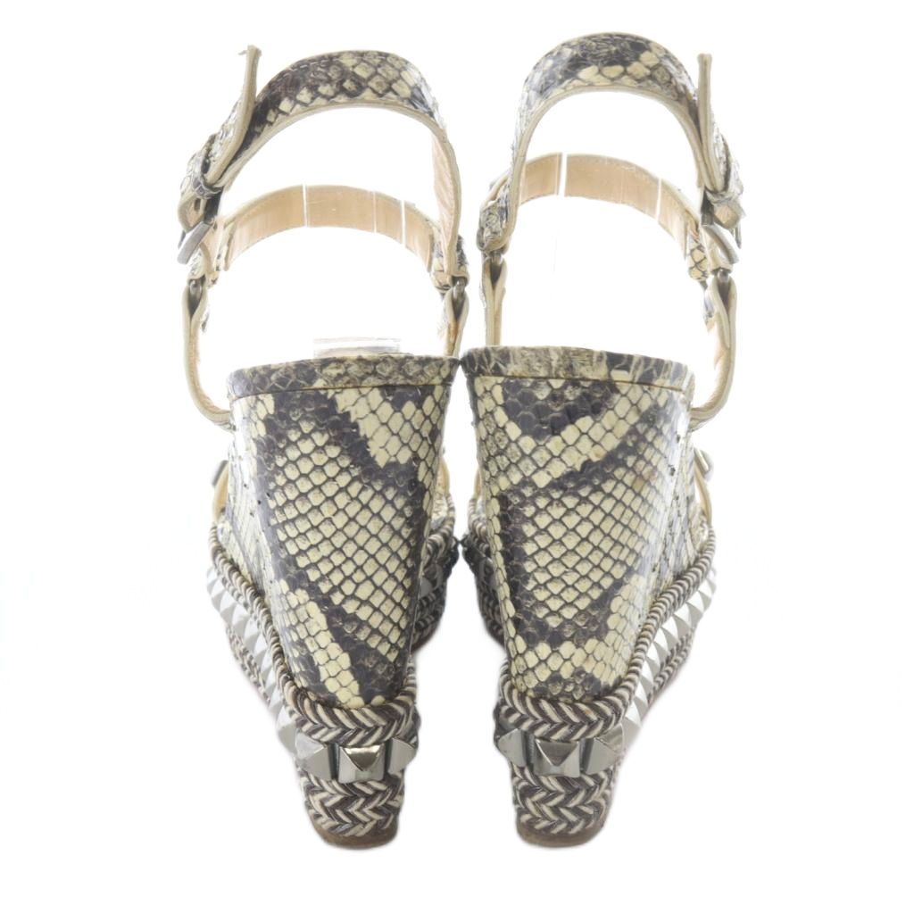 クリスチャンルブタン ウエッジソールサンダル 茶系 クリスチャン•ルブタン ウェッジソールサンダル 37