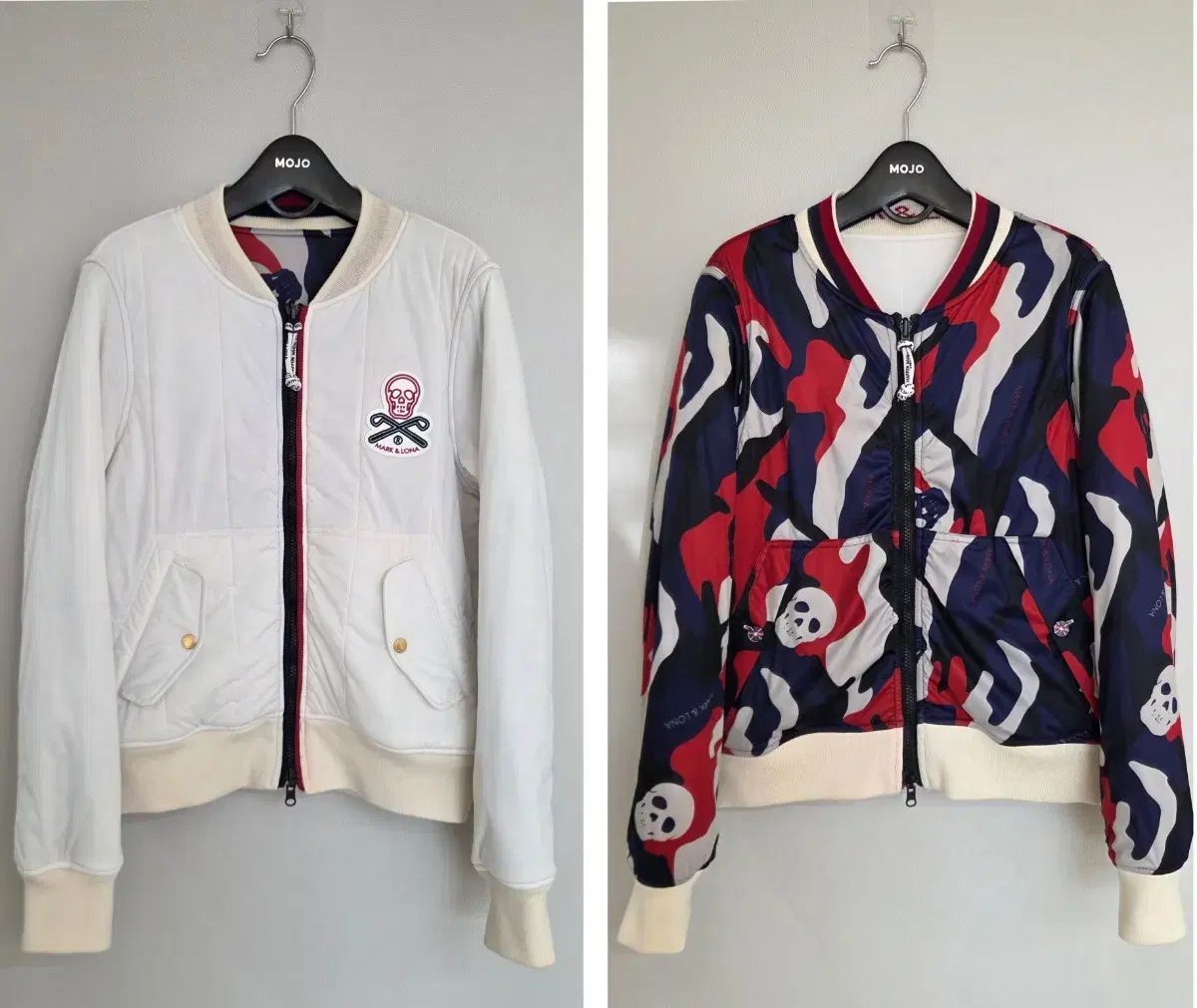 MARK-LONA マークアンドロナ レディース リバーシブル ゴルフ ダウン 白 -カモフラ