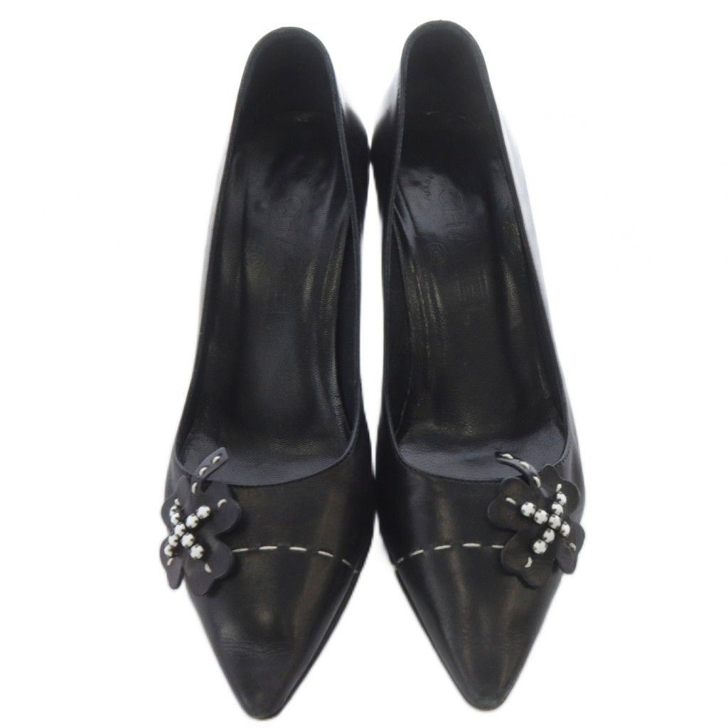 シャネル CHANEL クローバーモチーフ レザー ポインテッドトゥ