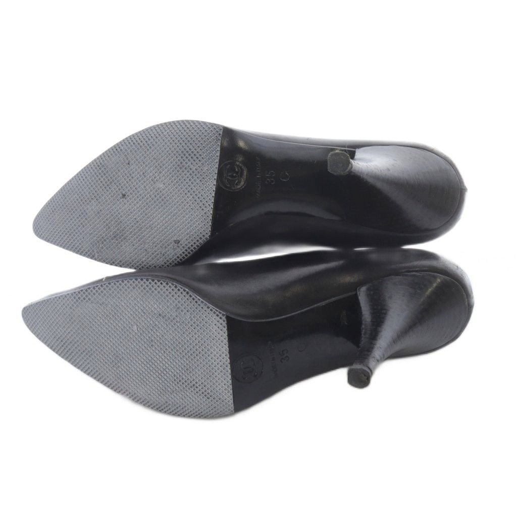 シャネル CHANEL クローバーモチーフ レザー ポインテッドトゥ