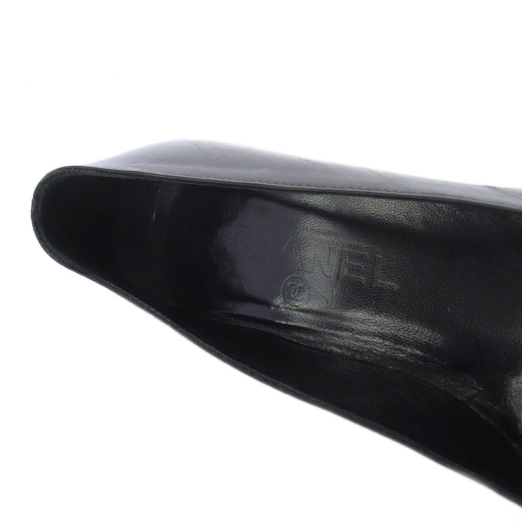 シャネル CHANEL クローバーモチーフ レザー ポインテッドトゥ