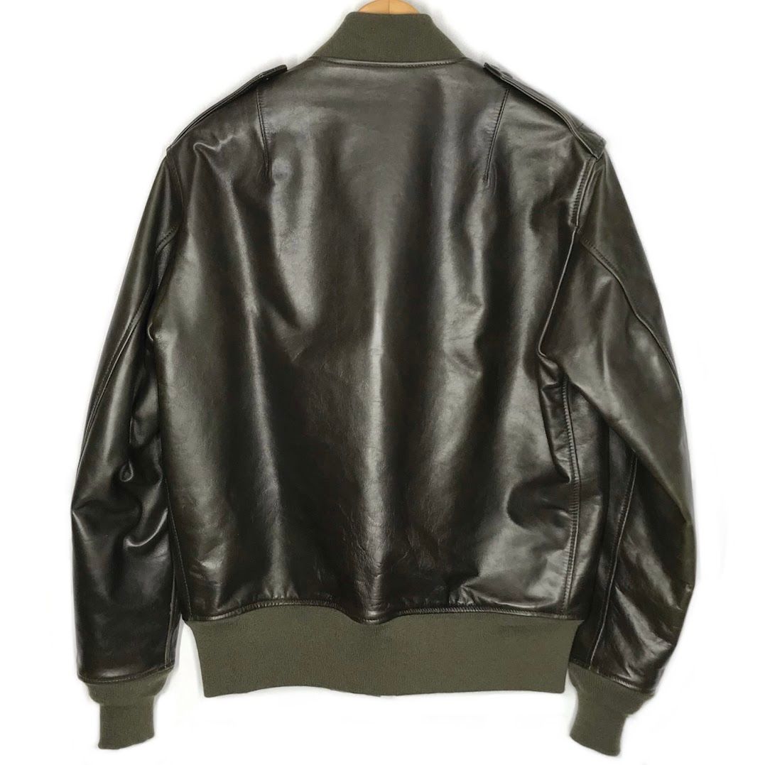 Y’2 LEATHER｜ワイツーレザー MA-1 ホースハイド レザージャケット ブルゾン L-2 オリーブ サイズ 40 93