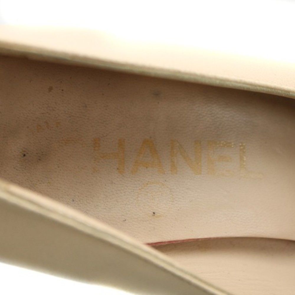 シャネル CHANEL ココマーク パンプス アーモンドトゥ チャンキー